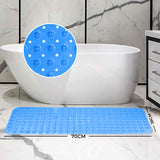 Bath Shower Mat Non Slip PVC Bathroom Rubber Light Blue