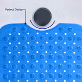 Bath Shower Mat Non Slip PVC Bathroom Rubber Light Blue