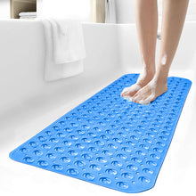 Bath Shower Mat Non Slip PVC Bathroom Rubber Light Blue