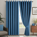 Blackout Linen Curtains, Eyelet Design - Thick & Heavy