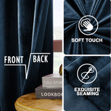 Navy Blue Velvet Eyelet Curtains