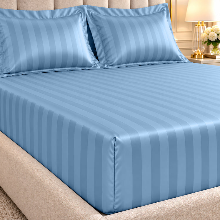 Dobby Stripe Fitted Sheet 40CM