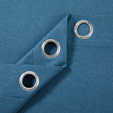 Blackout Linen Curtains, Eyelet Design - Thick & Heavy