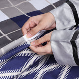 Printed Duvet Cover Set Navy Check