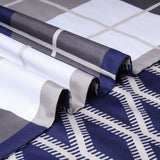 Printed Duvet Cover Set Navy Check