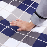 Printed Duvet Cover Set Navy Check