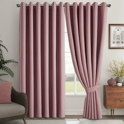 Blackout Linen Curtains, Eyelet Design - Thick & Heavy