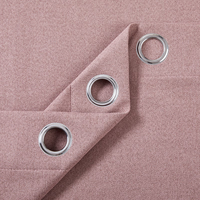 Blackout Linen Curtains, Eyelet Design - Thick & Heavy