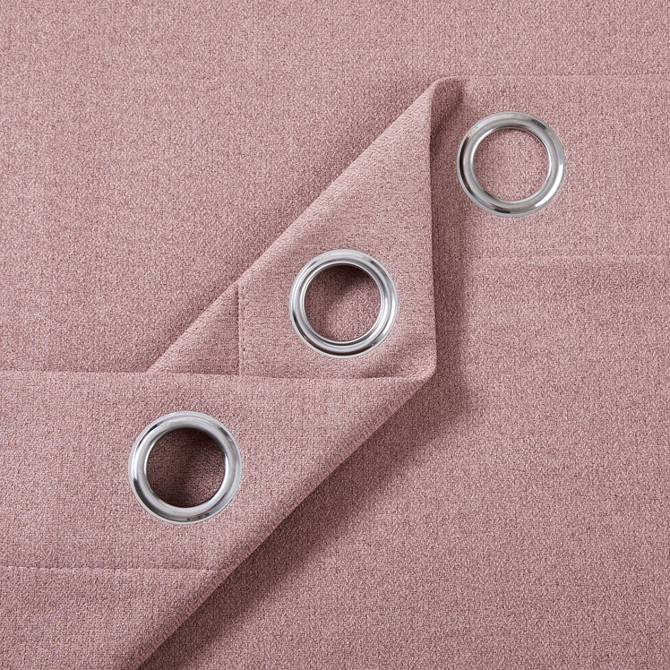 Blackout Linen Curtains, Eyelet Design - Thick & Heavy