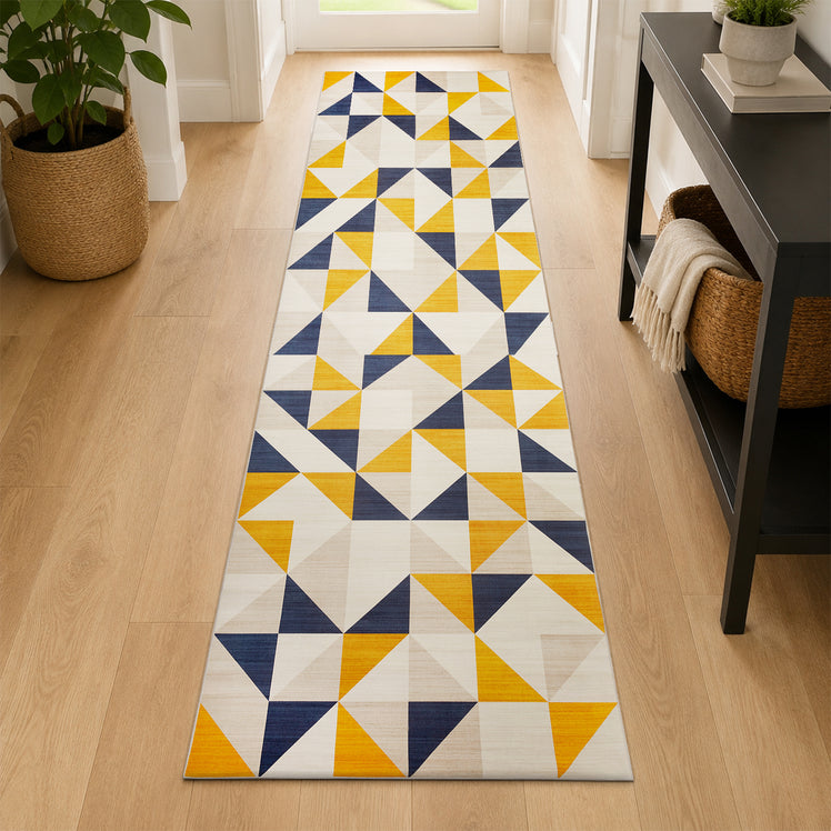 Modern Geometric Triangle Pattern Area Rug Multicolour