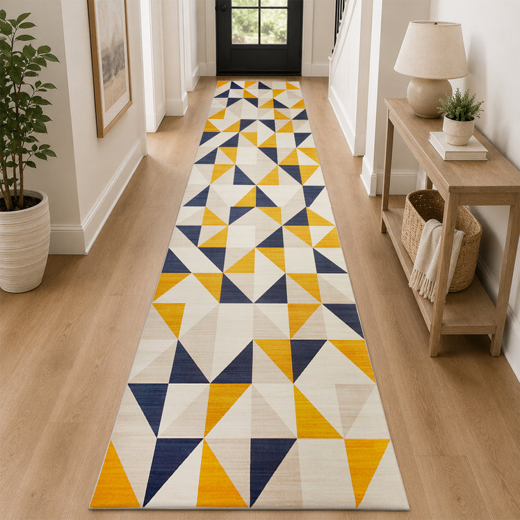 Modern Geometric Triangle Pattern Area Rug Multicolour