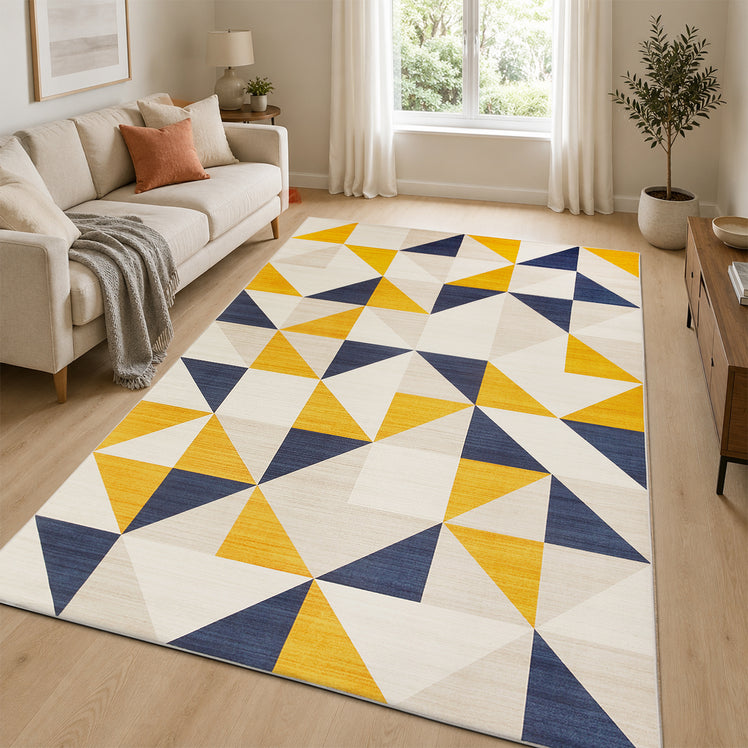 Modern Geometric Triangle Pattern Area Rug Multicolour