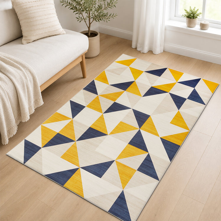 Modern Geometric Triangle Pattern Area Rug Multicolour