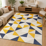 Modern Geometric Triangle Pattern Area Rug Multicolour