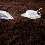 Brown Shaggy Rug Faux Fur Anti Slip Soft Fluffy