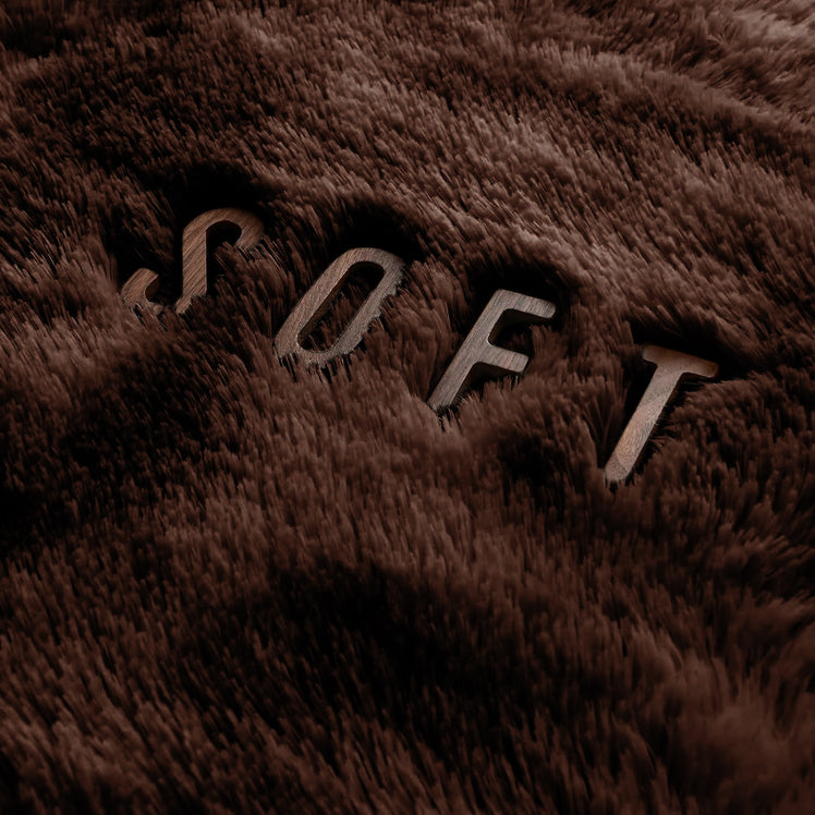 Brown Shaggy Rug Faux Fur Anti Slip Soft Fluffy