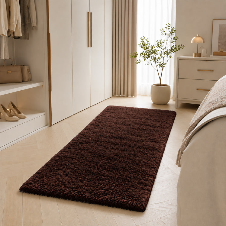 Brown Shaggy Rug Faux Fur Anti Slip Soft Fluffy