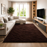 Brown Shaggy Rug Faux Fur Anti Slip Soft Fluffy