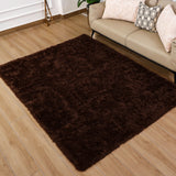 Brown Shaggy Rug Faux Fur Anti Slip Soft Fluffy