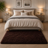 Brown Shaggy Rug Faux Fur Anti Slip Soft Fluffy
