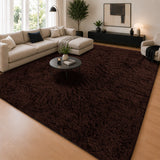 Brown Shaggy Rug Faux Fur Anti Slip Soft Fluffy