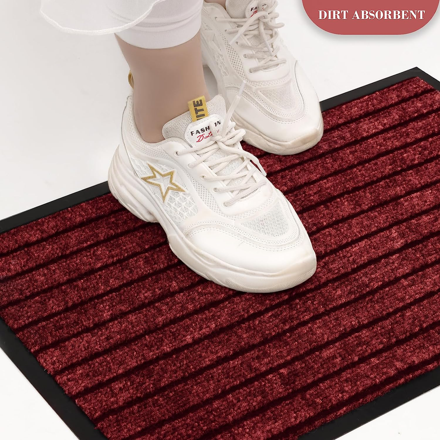 Floor Mats Extra Long Washable Anti Slip Burgundy