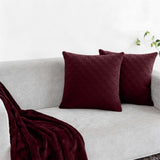 Velvet Embossed Pattern Cushion Covers Check