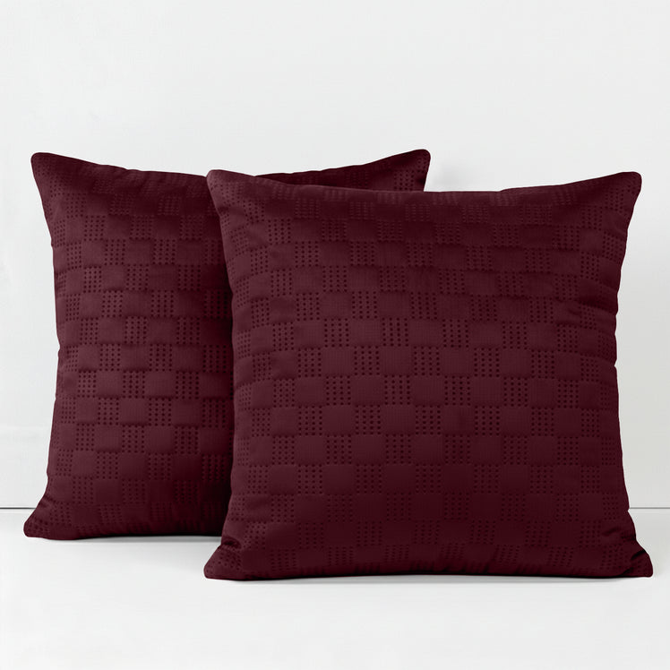Velvet Embossed Pattern Cushion Covers Check