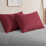 Burgundy Pillow Cases Plain Pair