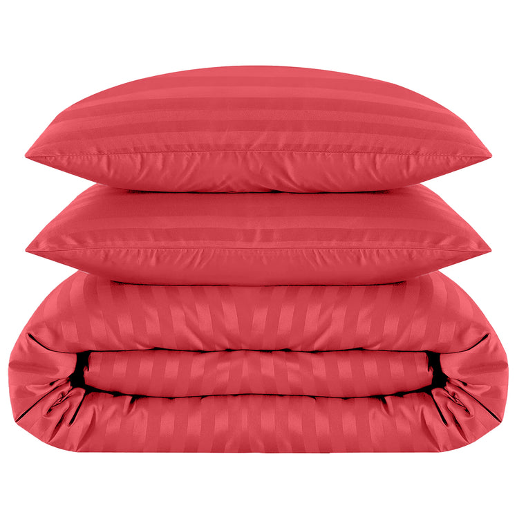 Stripe Duvet Covers Bedding Set with Pillowcases & Fitted Sheet