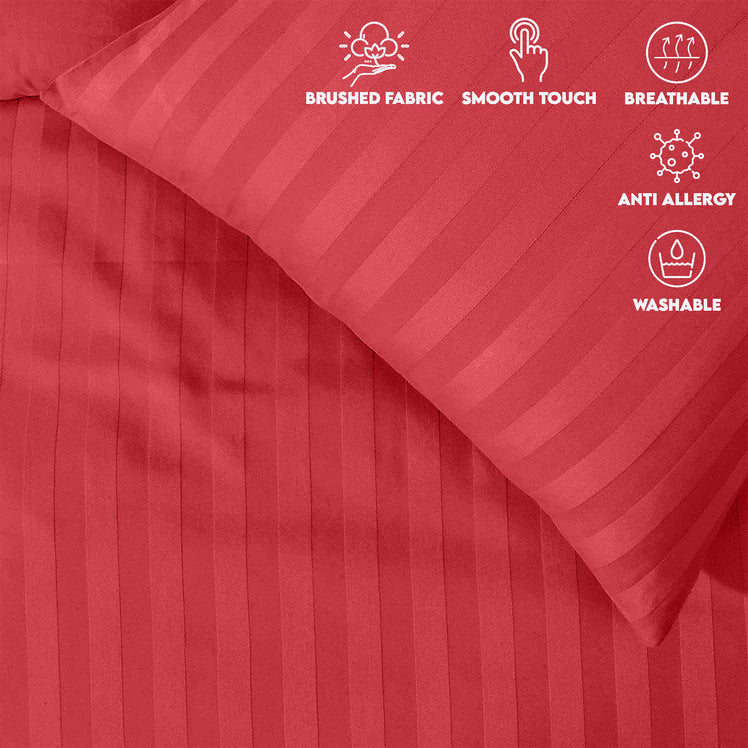 Stripe Duvet Covers Bedding Set with Pillowcases & Fitted Sheet