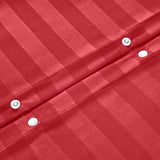 Stripe Burgundy Duvet Cover Set With Pillowcases
