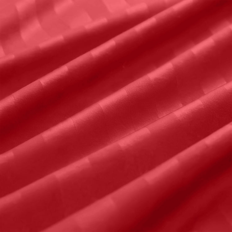 Stripe Burgundy Duvet Cover Set With Pillowcases
