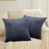 Quilted Embossed Wave Striped Cushion Covers