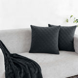 Velvet Embossed Pattern Cushion Covers Check