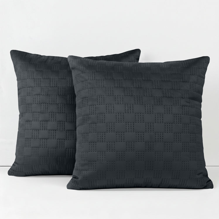Velvet Embossed Pattern Cushion Covers Check