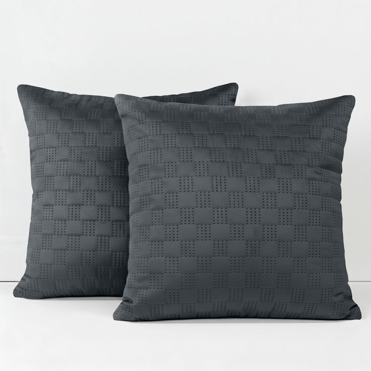 Velvet Embossed Pattern Cushion Covers Check