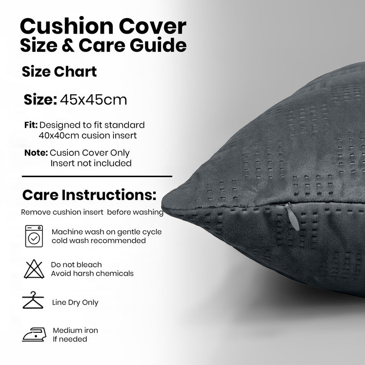 Velvet Embossed Pattern Cushion Covers Check