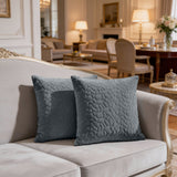 Velvet Embossed Pattern Cushion Covers Pebbles