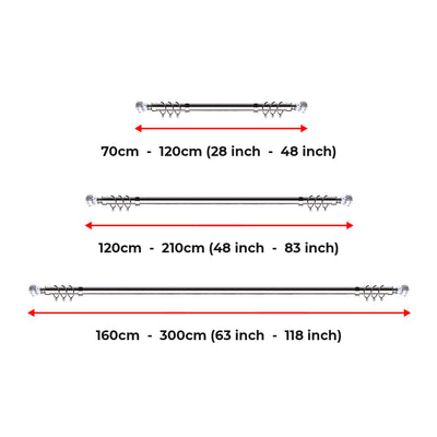 Extendable Sapphire Diamond Curtain Pole Set