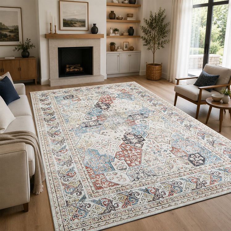 Moroccan Design Large Area Rug Coastal