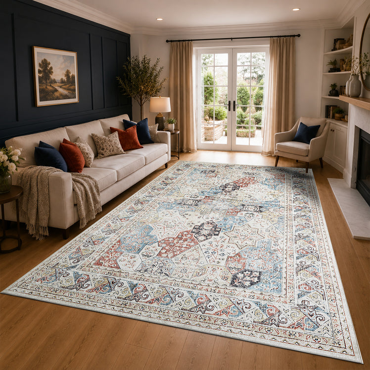 Moroccan Design Large Area Rug Coastal