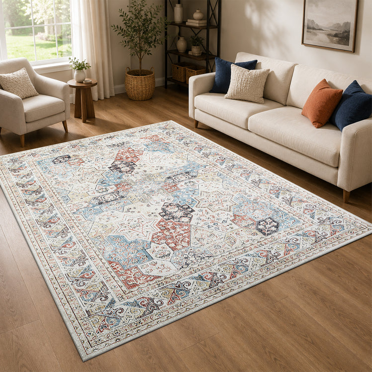 Moroccan Design Large Area Rug Coastal