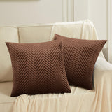 Quilted Embossed Wave Striped Cushion Covers