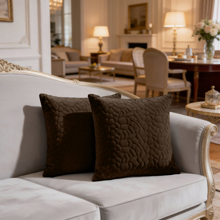 Velvet Embossed Pattern Cushion Covers Pebbles