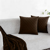 Velvet Embossed Pattern Cushion Covers Check