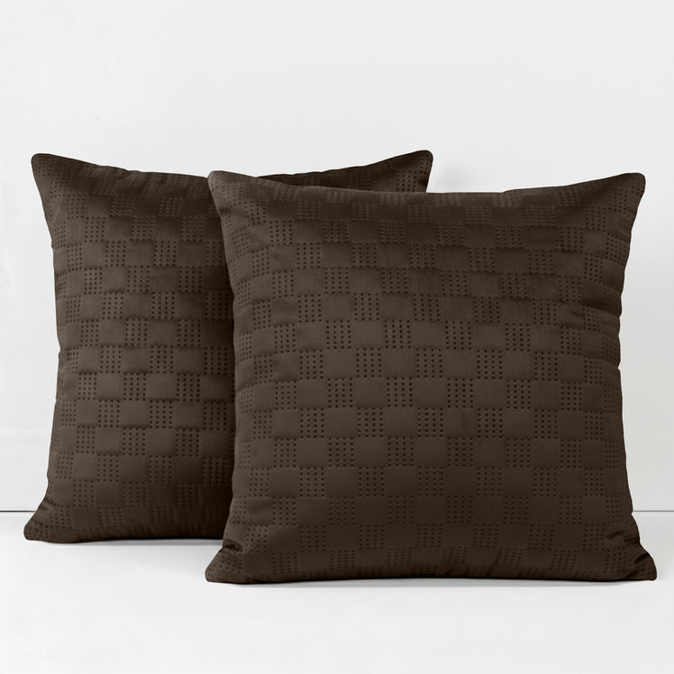 Velvet Embossed Pattern Cushion Covers Check