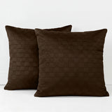 Velvet Embossed Pattern Cushion Covers Check