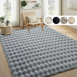 Soft Bubble Rug – Faux Fur Textured Washable Area Rug