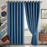 Blackout Linen Curtains, Eyelet Design - Thick & Heavy